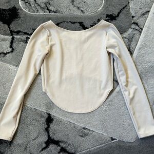Source Unknown Cream Long Sleeve Cropped Top